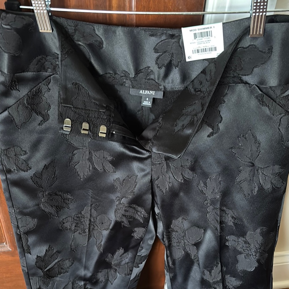 Alfani Black Floral Pants Sz 8